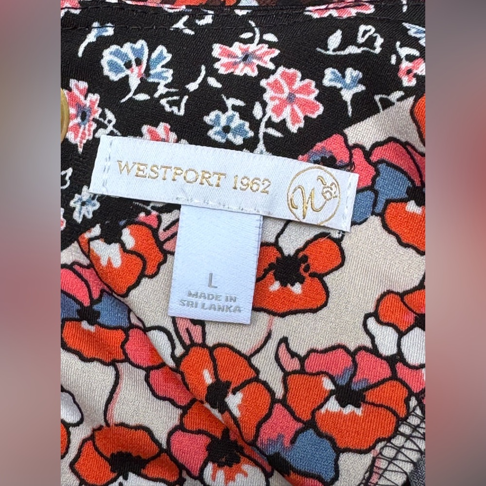 Westport 1962 dressbarn Floral Shift Dress Bell Sleeves Ribbon Tie Back - Picture 8 of 8